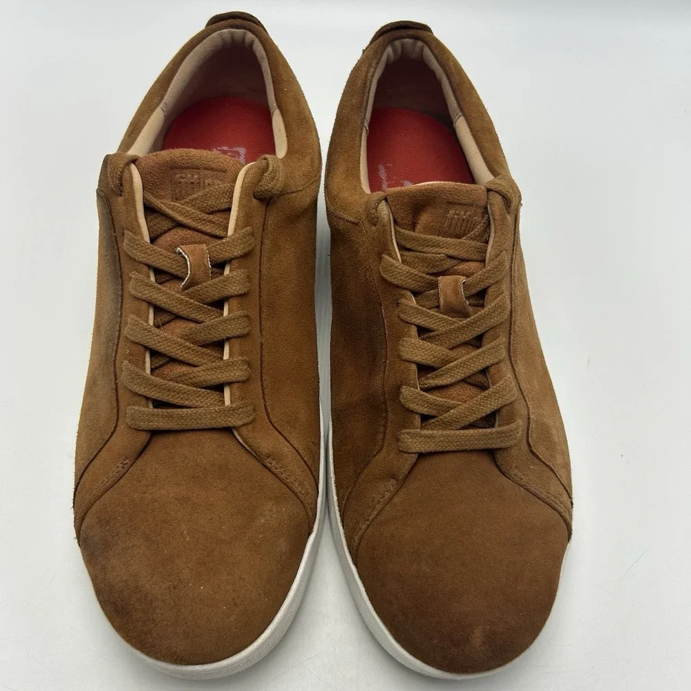 Fitflop Sneakers Womens 9 Rally Brown Suede Leather Casual Fashion Lace Up Read
